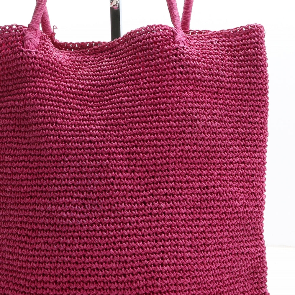 Preworn Womens Pink Polyester Tote Size Large - Flower Detail