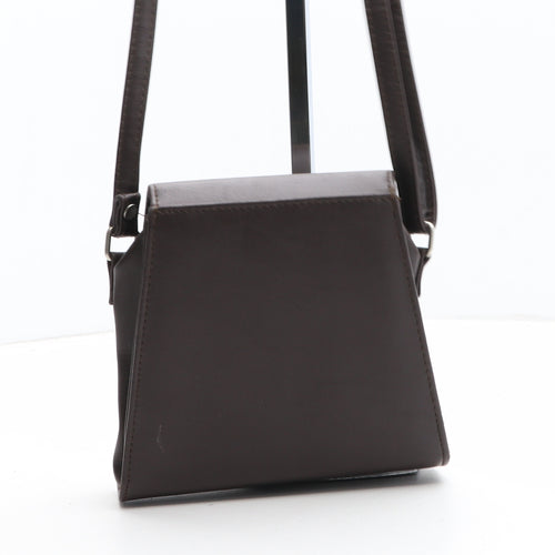 Preworn Womens Brown Polyurethane Crossbody Size Mini