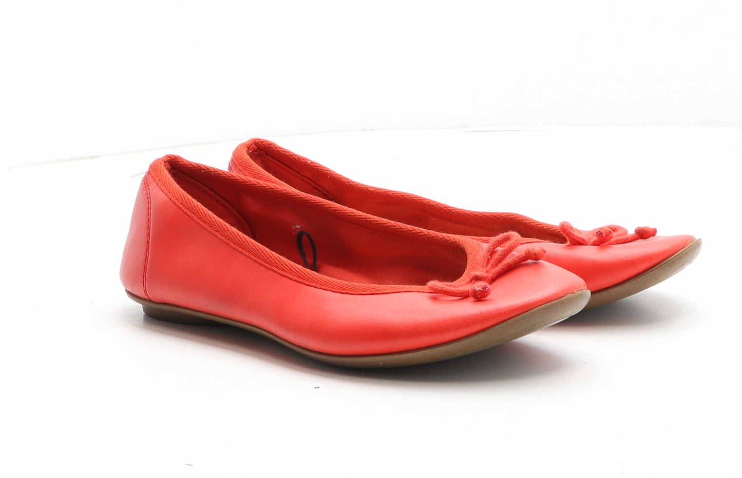 Preworn Womens Red Synthetic Ballet Flat UK