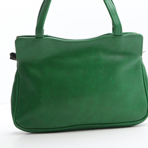 Preworn Womens Green Polyurethane Shoulder Bag Size Small