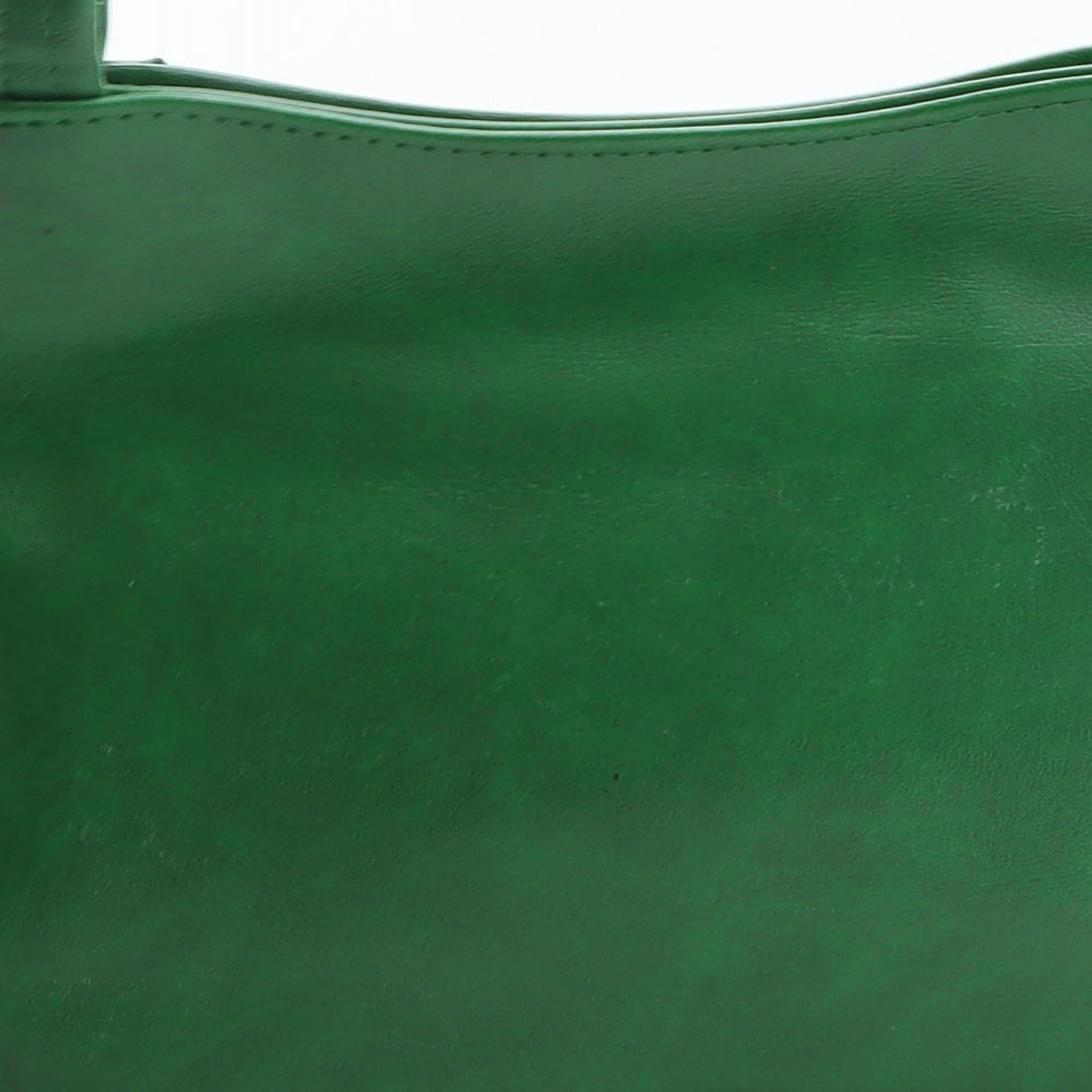 Preworn Womens Green Polyurethane Shoulder Bag Size Small