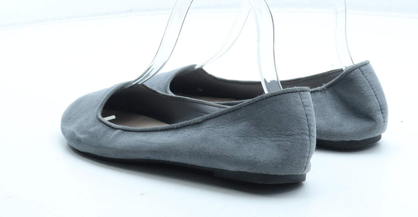 Primark Womens Grey Polyester Ballet Flat UK