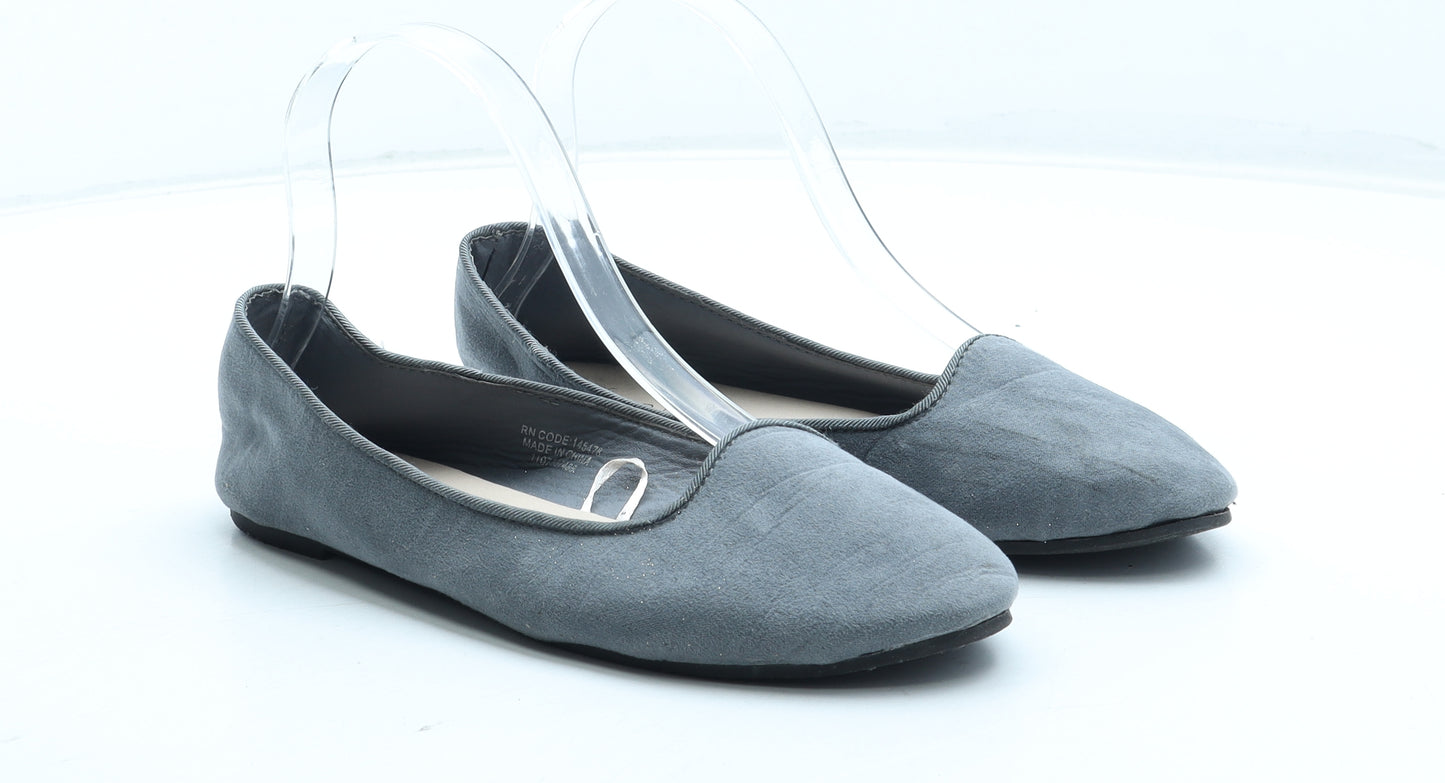 Primark Womens Grey Polyester Ballet Flat UK