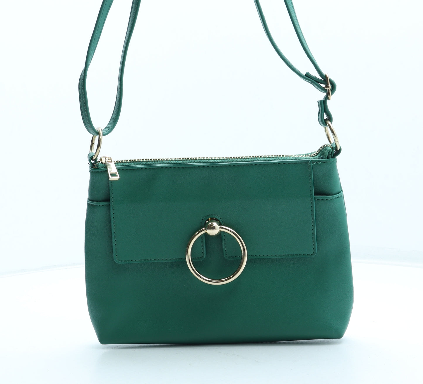 Matalan Womens Green Polyurethane Shoulder Bag Size Small