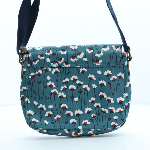 Brakeburn Womens Blue Floral Polyurethane Crossbody Size Medium