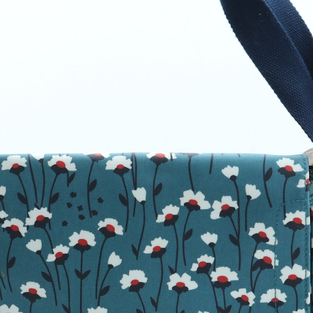 Brakeburn Womens Blue Floral Polyurethane Crossbody Size Medium