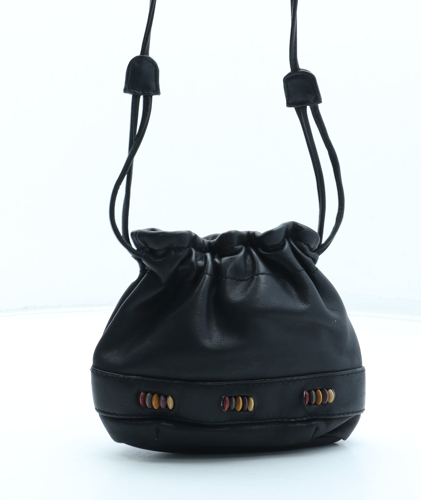 Preworn Womens Black Leather Crossbody Size Small