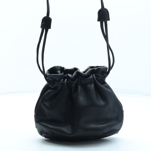 Preworn Womens Black Leather Crossbody Size Small