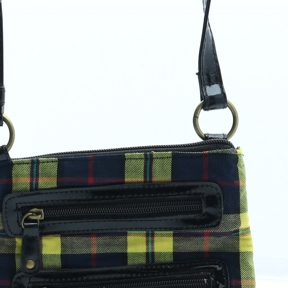 Claires Womens Multicoloured Plaid Polyester Crossbody Size Small