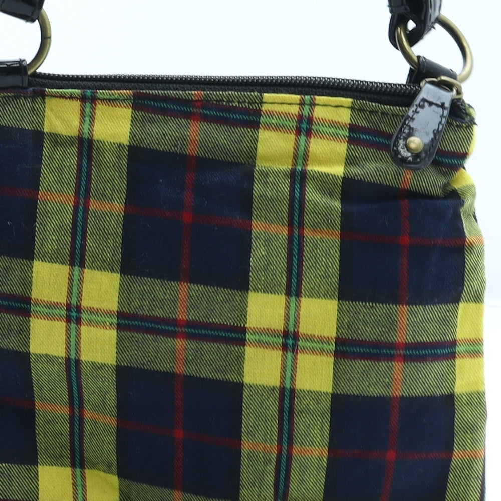 Claires Womens Multicoloured Plaid Polyester Crossbody Size Small