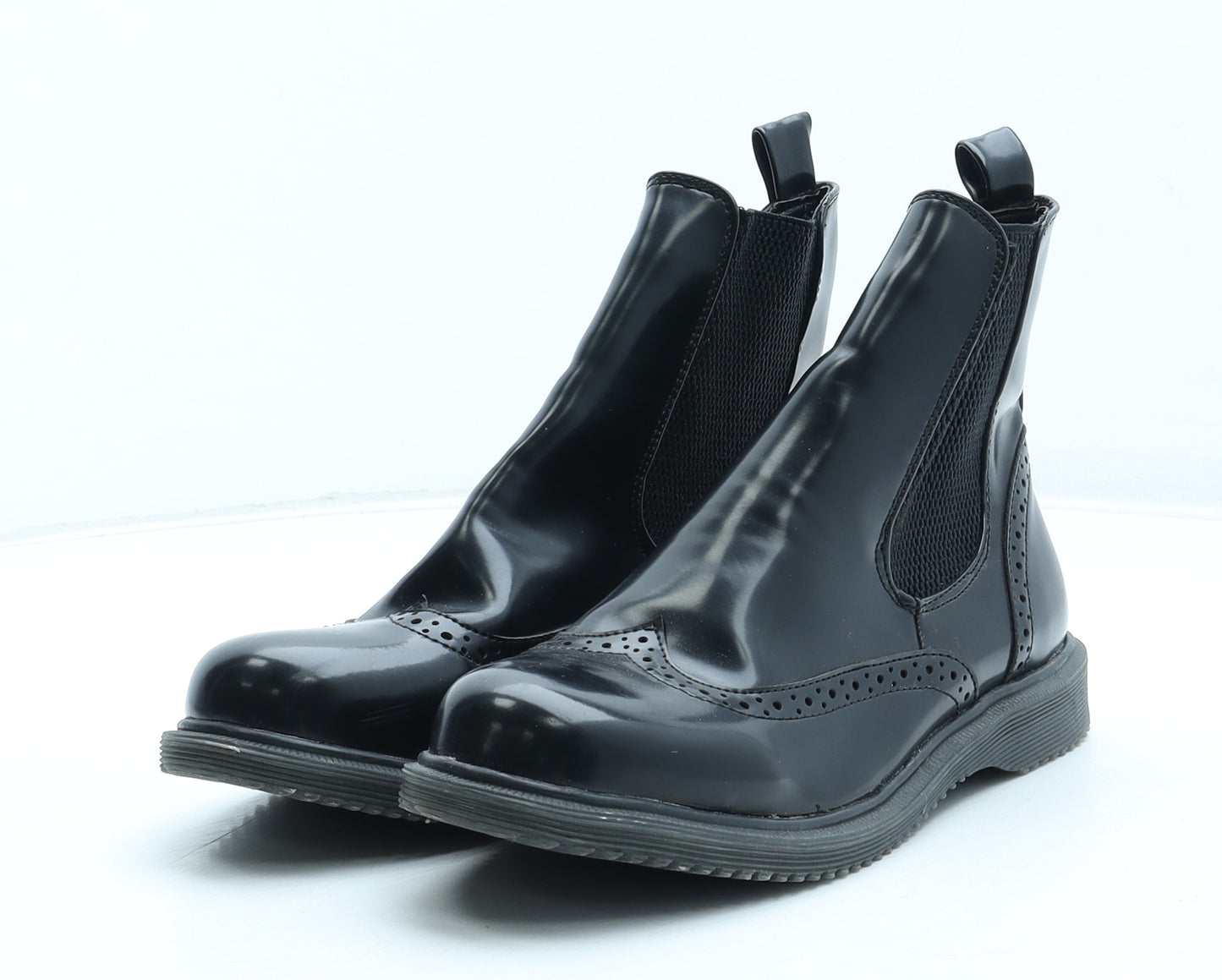 Hotsoles Womens Black Polyurethane Chelsea Boot UK