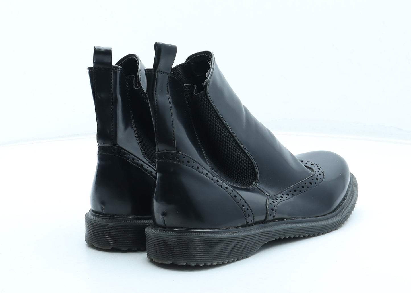 Hotsoles Womens Black Polyurethane Chelsea Boot UK