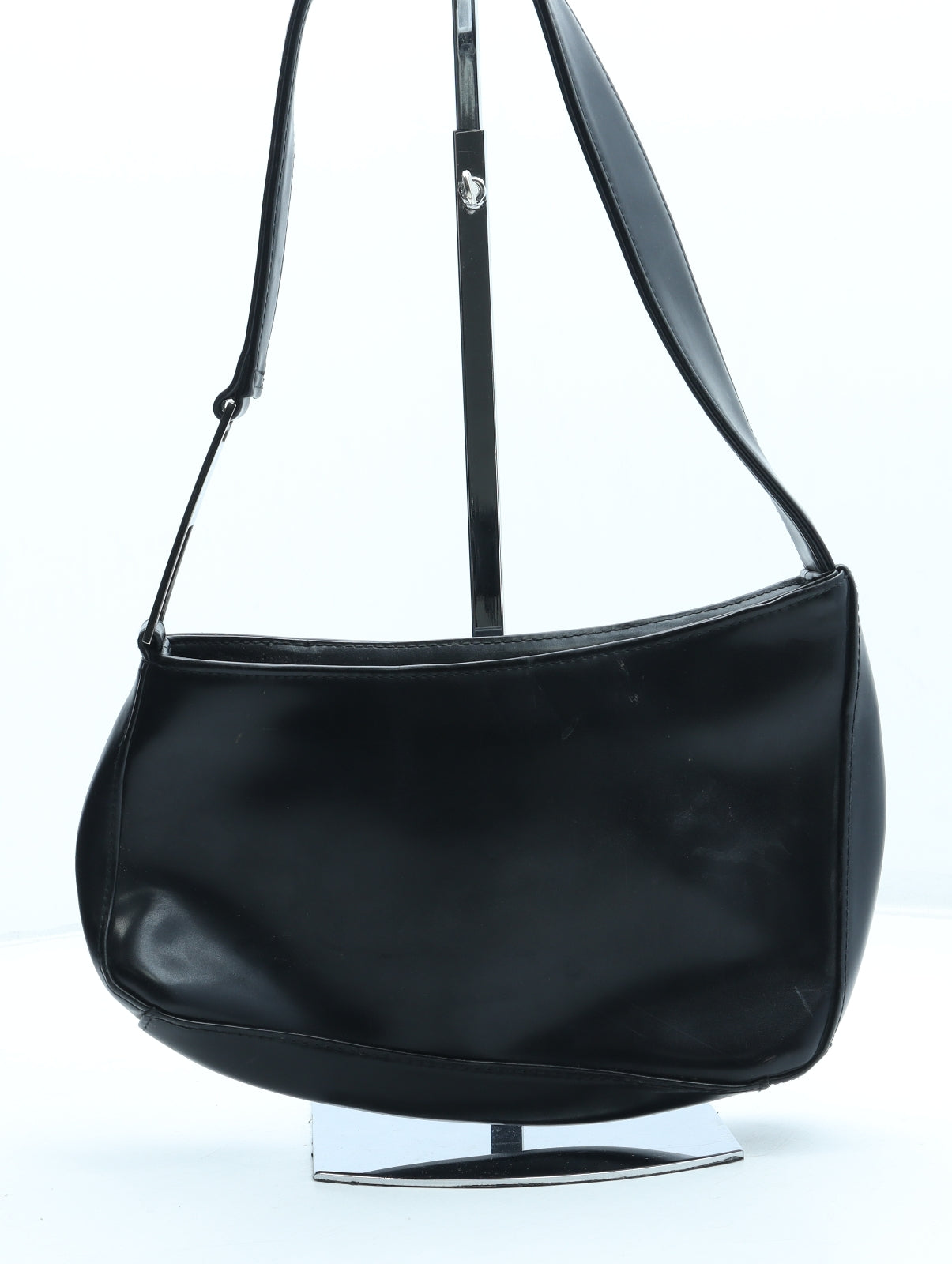 Dorothy Perkins Womens Black Polyurethane Shoulder Bag Size Small