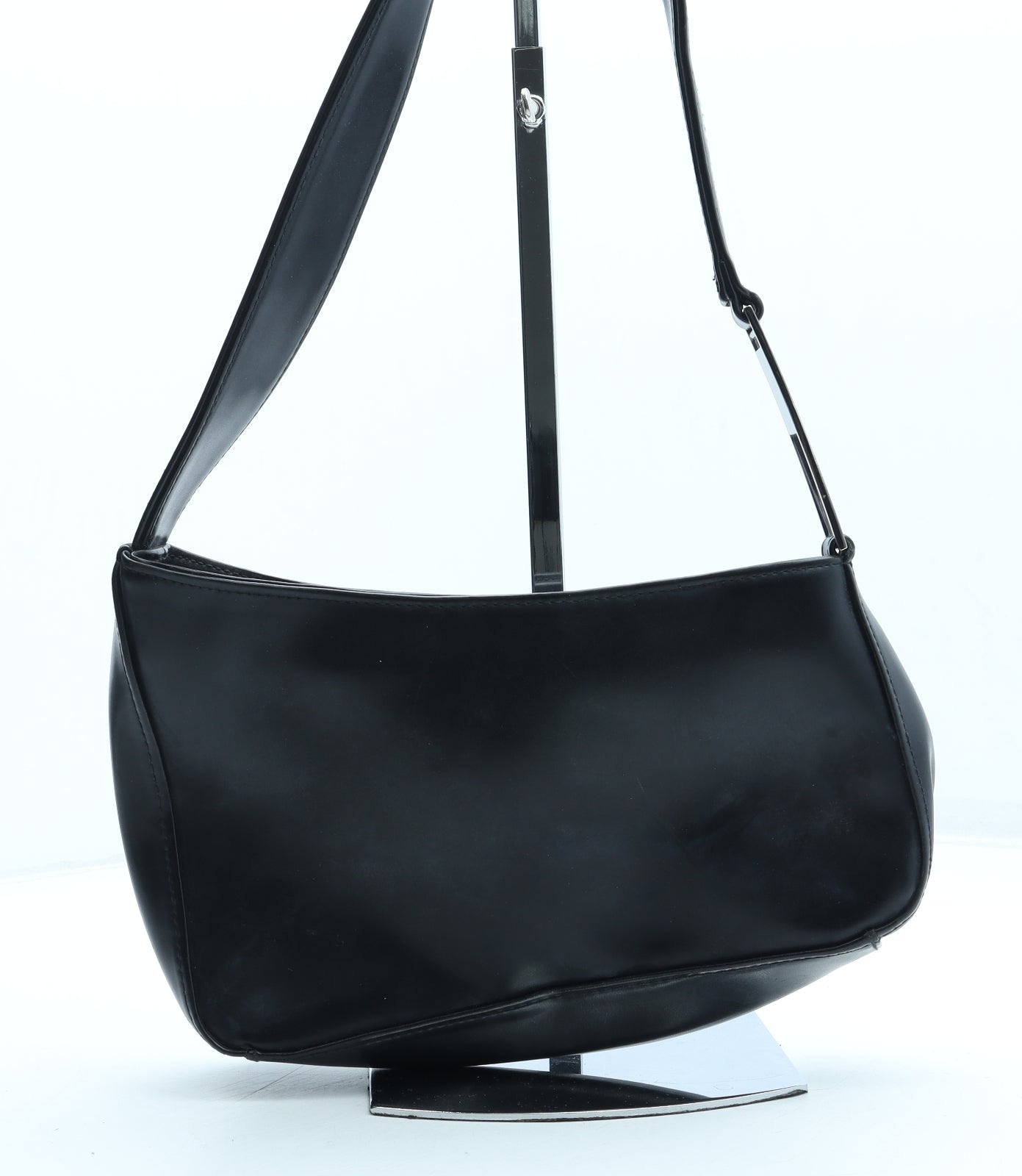 Dorothy Perkins Womens Black Polyurethane Shoulder Bag Size Small