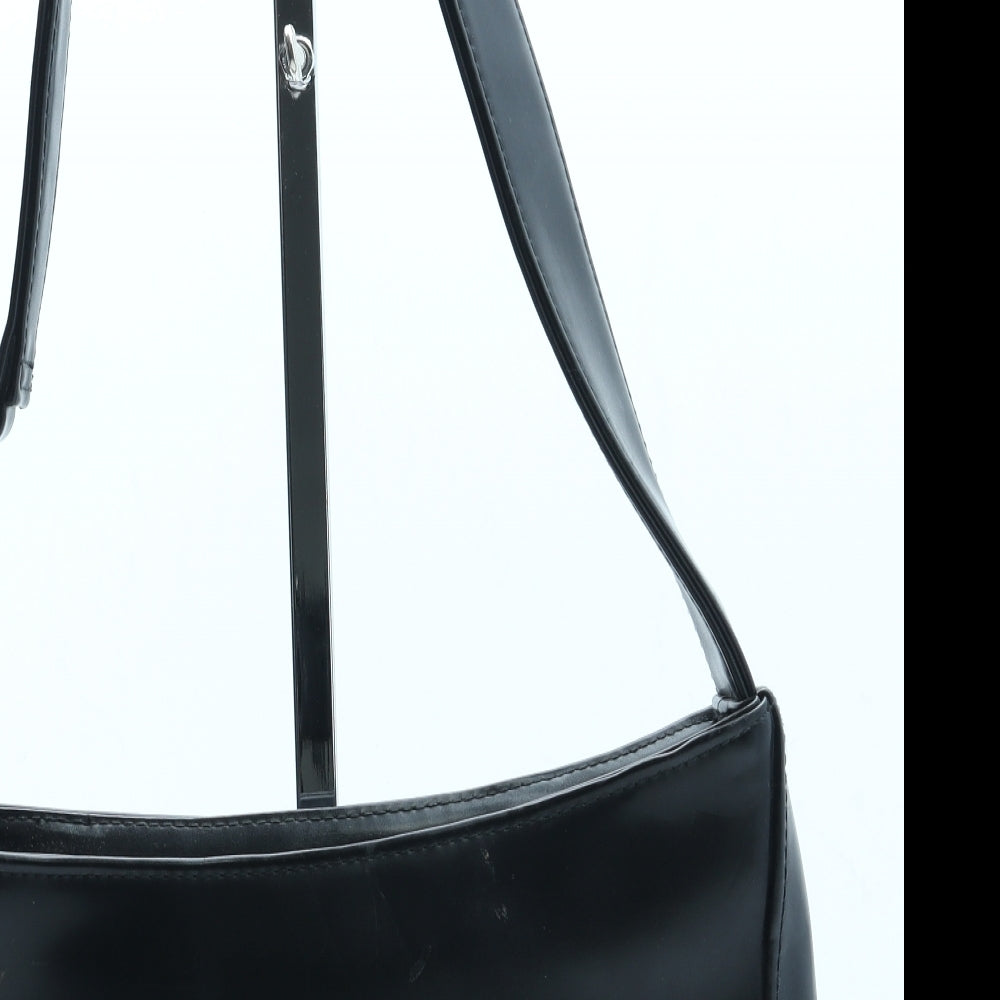 Dorothy Perkins Womens Black Polyurethane Shoulder Bag Size Small