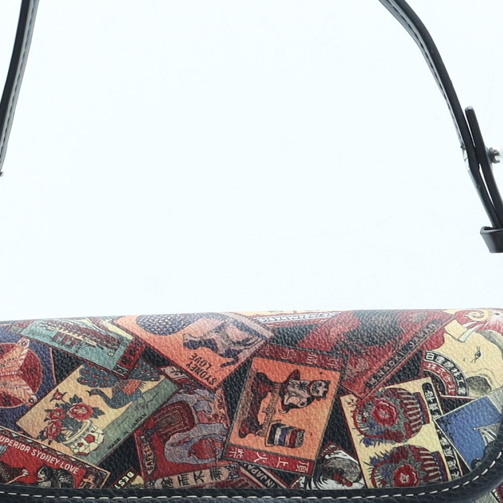 Sydney Love Womens Multicoloured Geometric Polyurethane Shoulder Bag Size Small