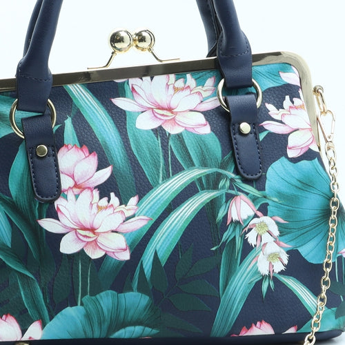 Accessorize Womens Multicoloured Floral Polyurethane Top Handle Bag Size Small