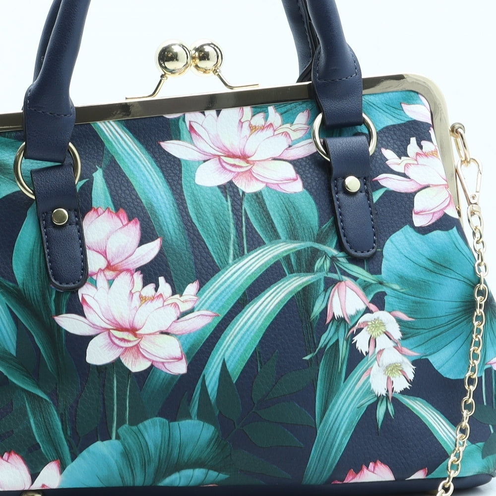 Accessorize Womens Multicoloured Floral Polyurethane Top Handle Bag Size Small