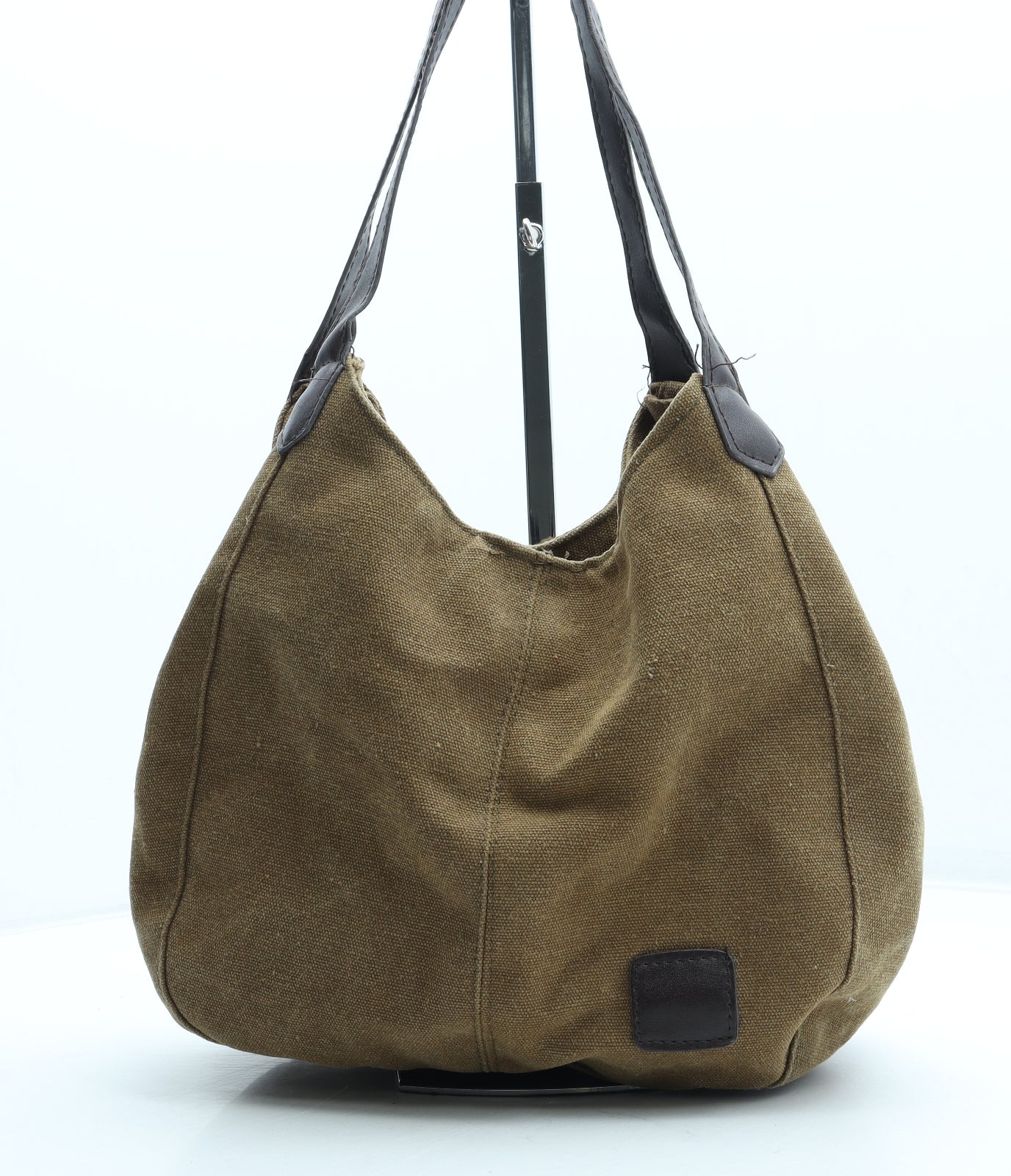 Preworn Womens Brown Polyester Shoulder Bag Size Medium