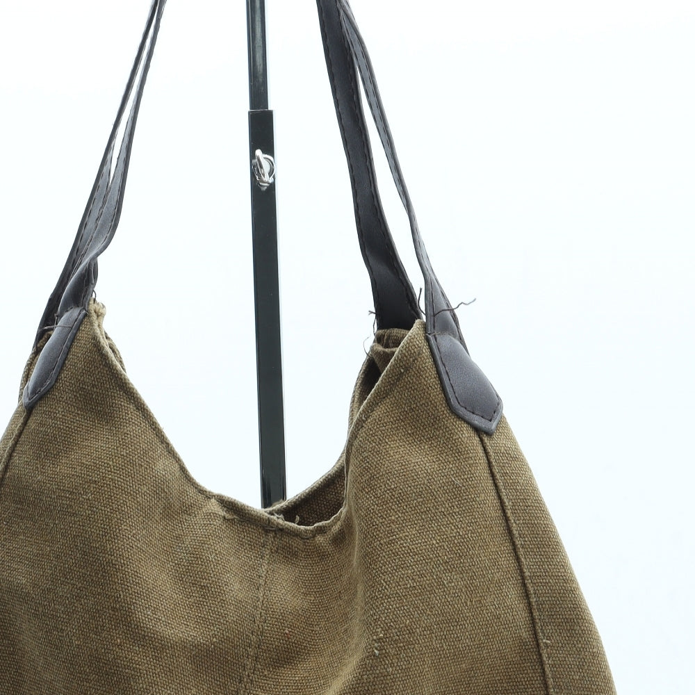 Preworn Womens Brown Polyester Shoulder Bag Size Medium