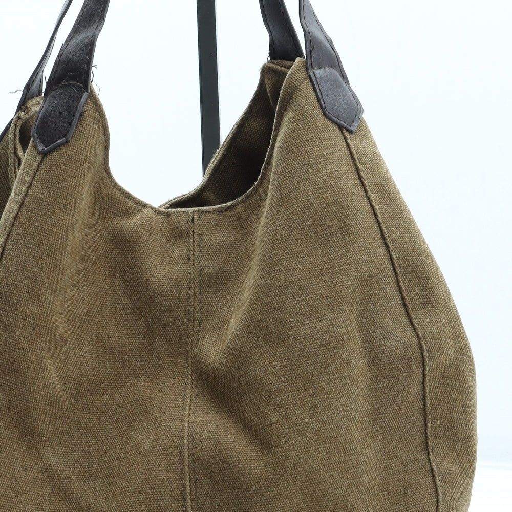 Preworn Womens Brown Polyester Shoulder Bag Size Medium