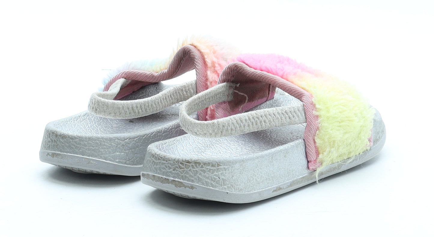 Preworn Girls Multicoloured Polyester Slider Sandal UK 6