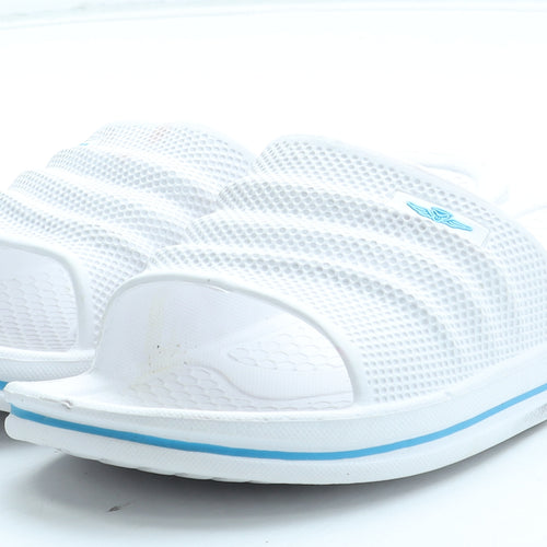 Road Angel Womens White Rubber Slider Sandal UK