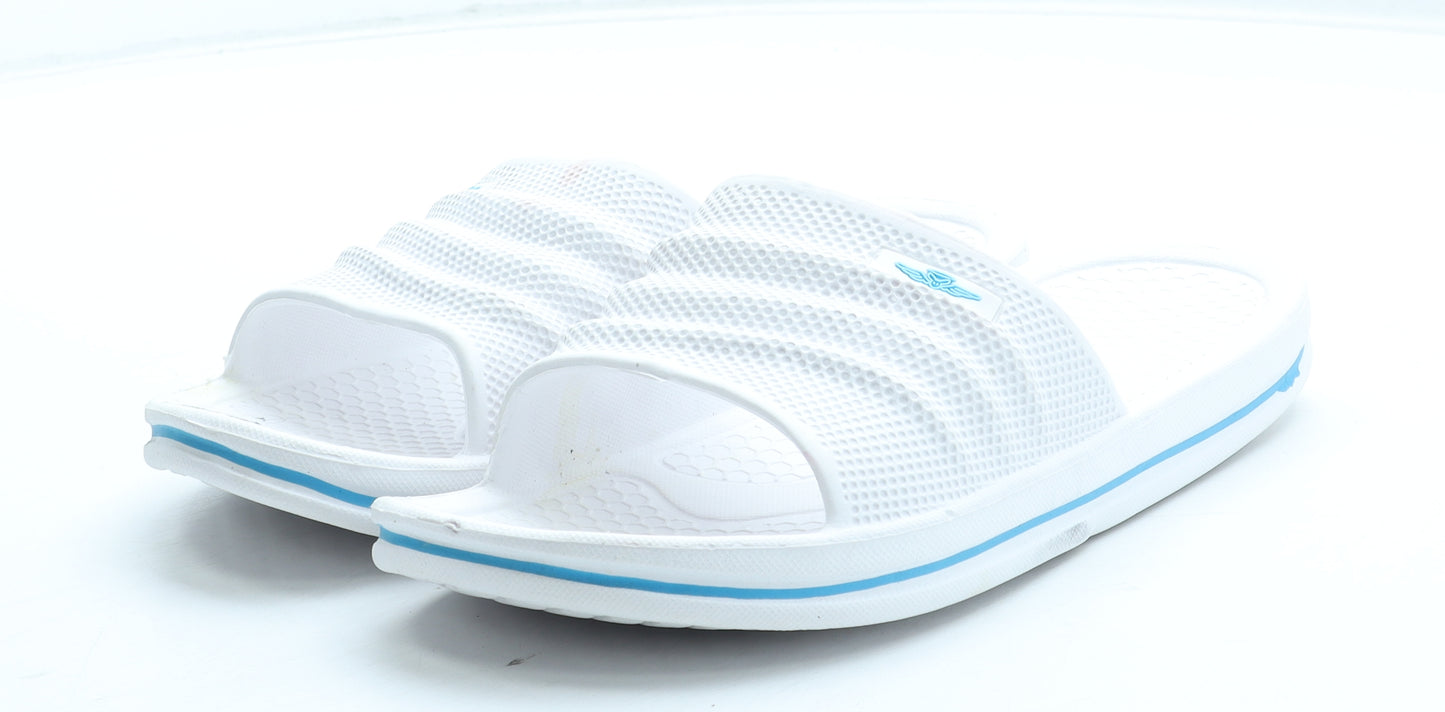 Road Angel Womens White Rubber Slider Sandal UK
