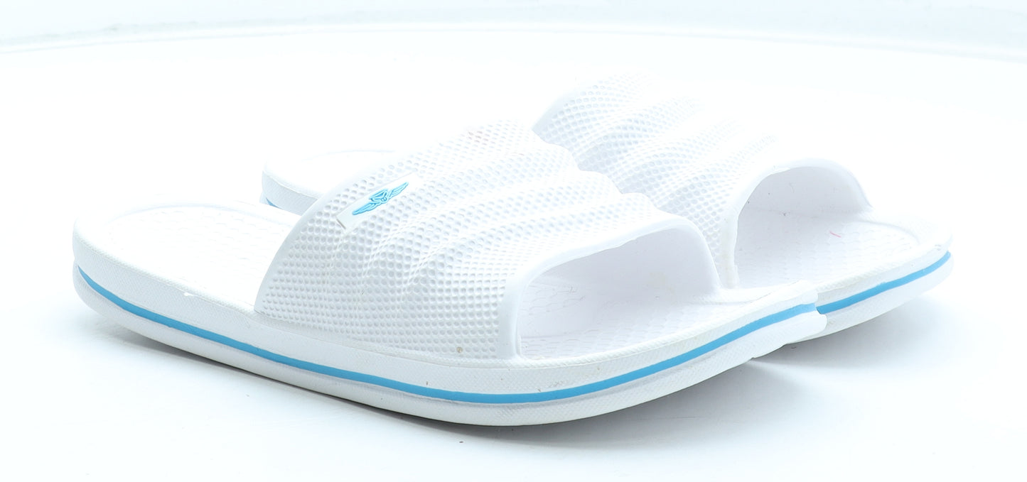 Road Angel Womens White Rubber Slider Sandal UK