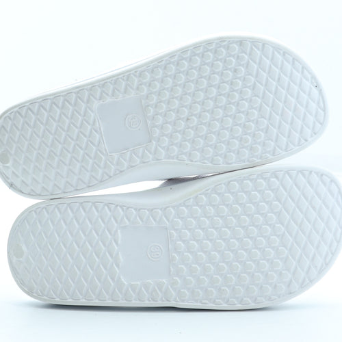 Road Angel Womens White Rubber Slider Sandal UK