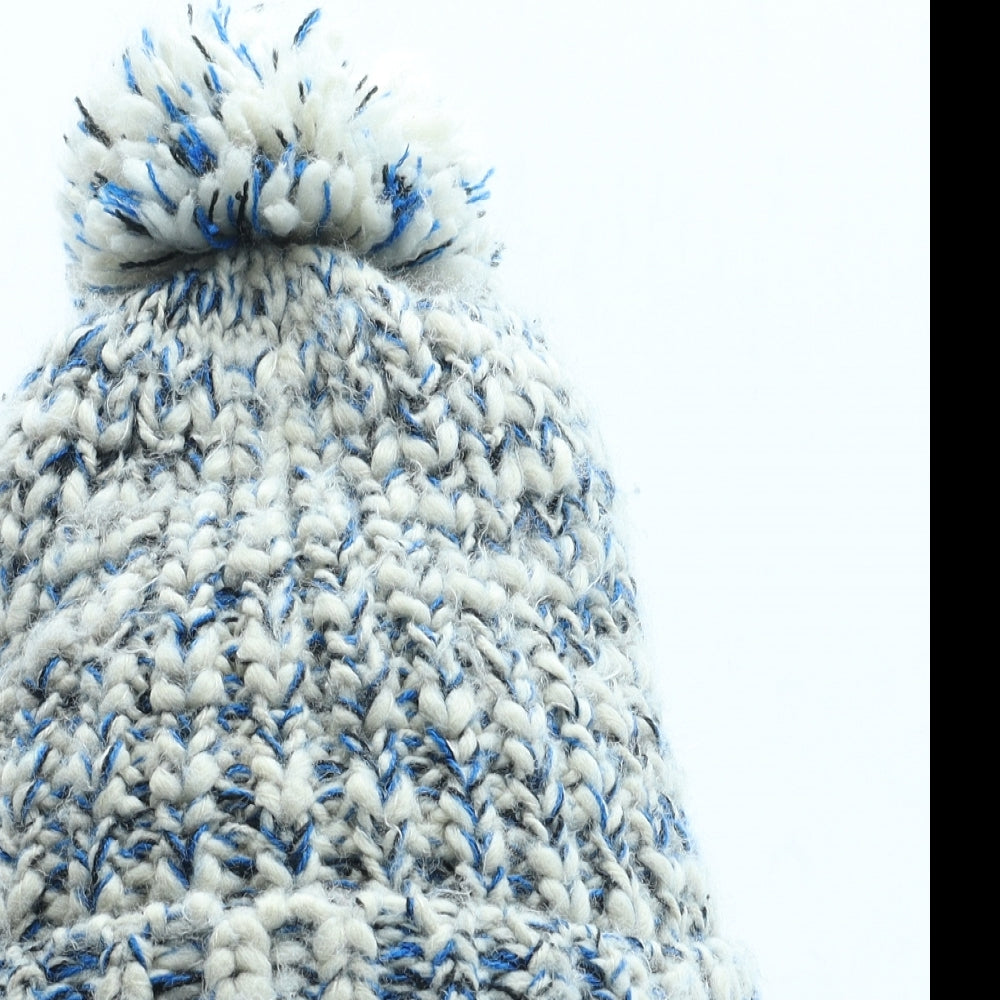 Winter Collections Womens Blue Acrylic Bobble Hat Size L