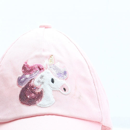 NEXT Girls Pink Polyester Snapback Size S - Size 5-6 Years Unicorn Detail