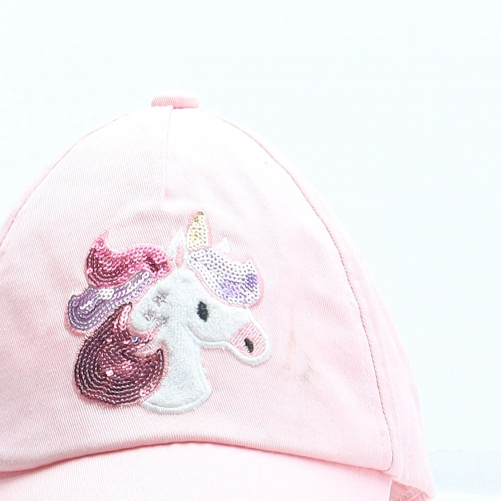 NEXT Girls Pink Polyester Snapback Size S - Size 5-6 Years Unicorn Detail