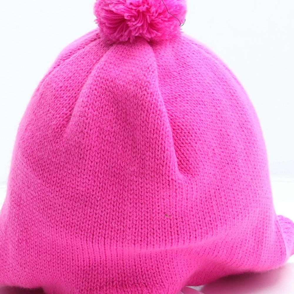 Preworn Womens Pink Acetate Bobble Hat One Size