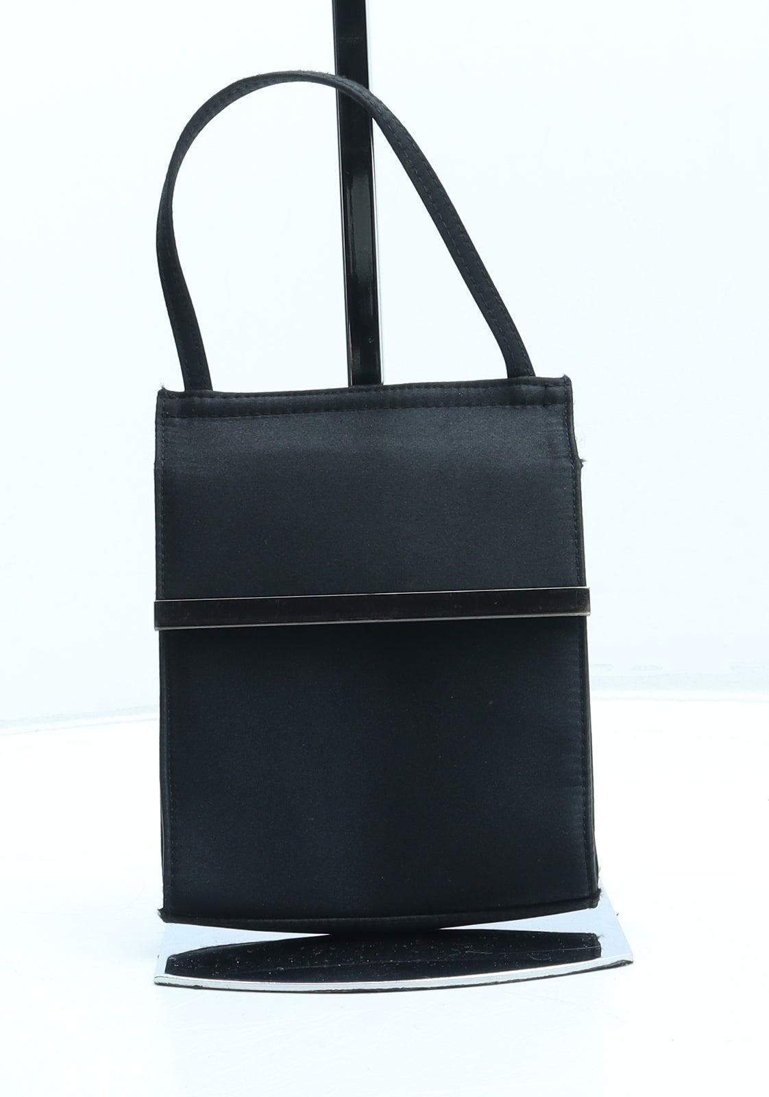 Preworn Womens Black Polyester Top Handle Bag Size Small