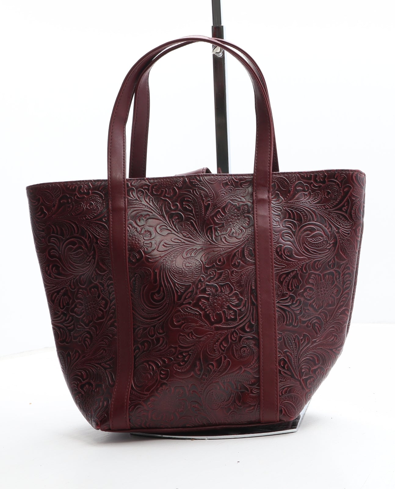 Victoria's Secret Womens Purple Geometric Polyurethane Top Handle Bag Size Small