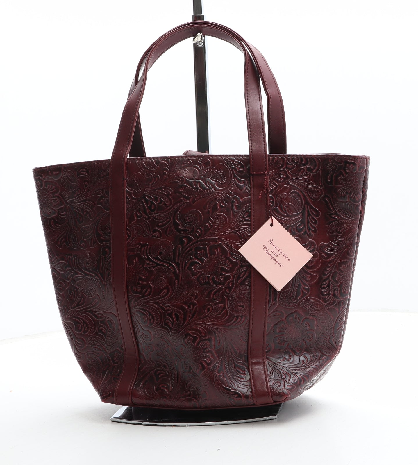 Victoria's Secret Womens Purple Geometric Polyurethane Top Handle Bag Size Small