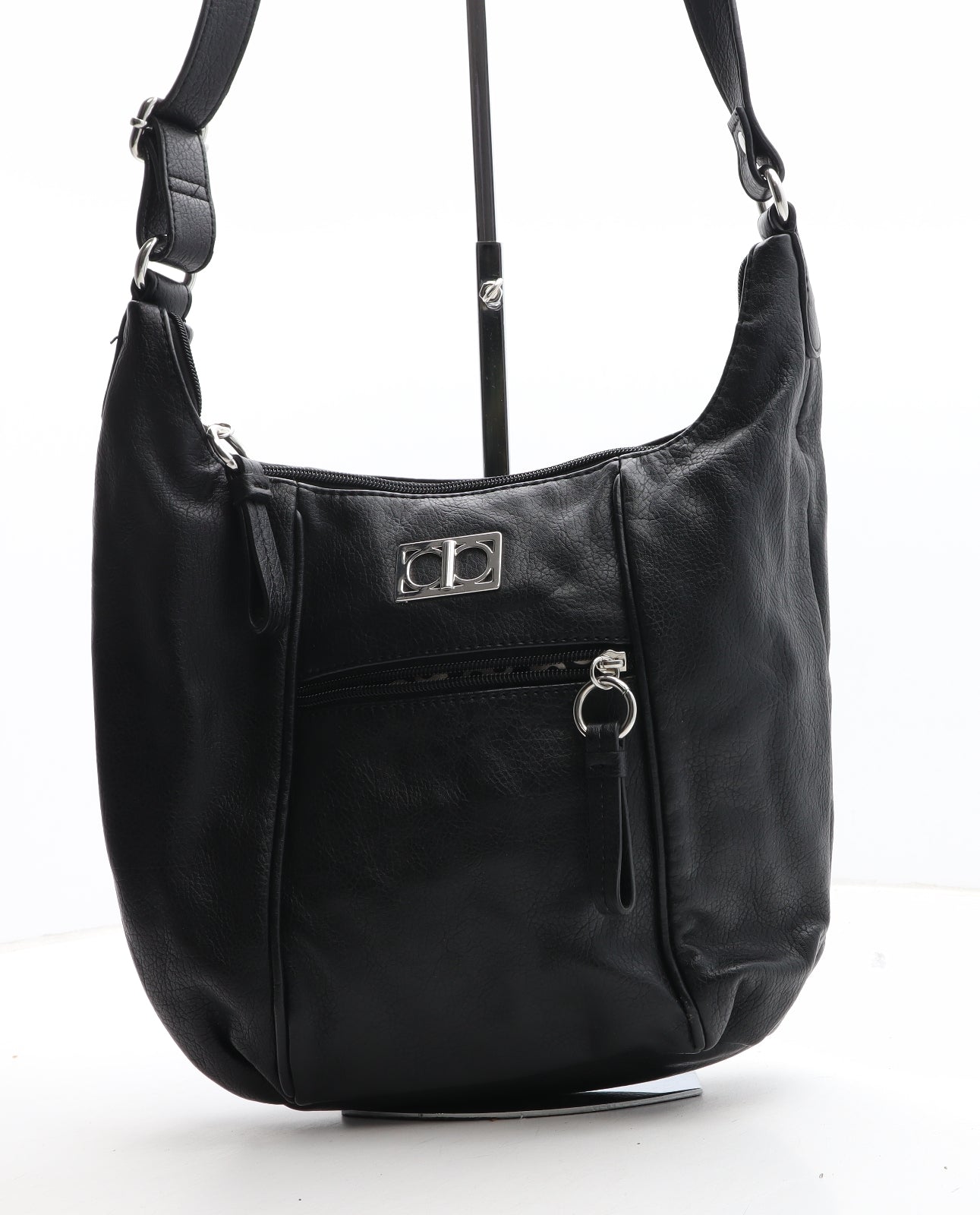 Debenhams Womens Black Polyurethane Crossbody Size Medium