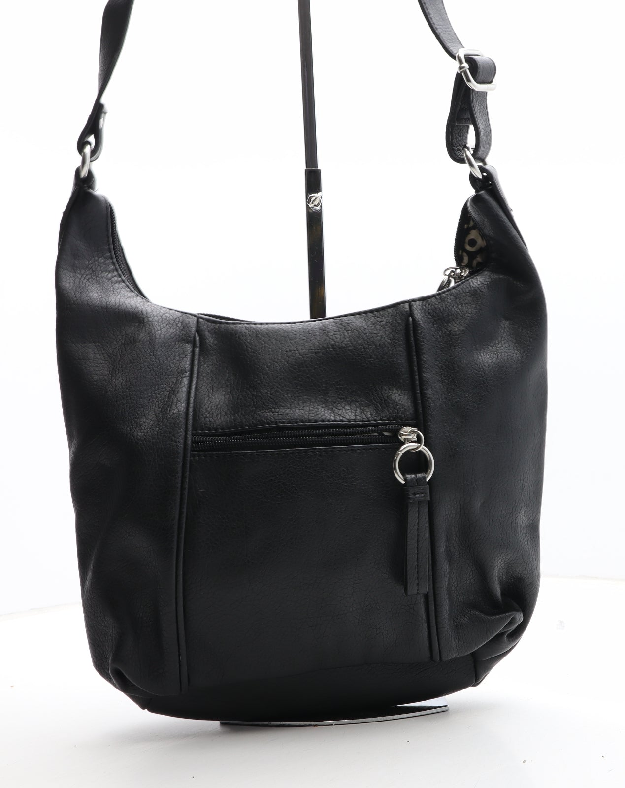Debenhams Womens Black Polyurethane Crossbody Size Medium
