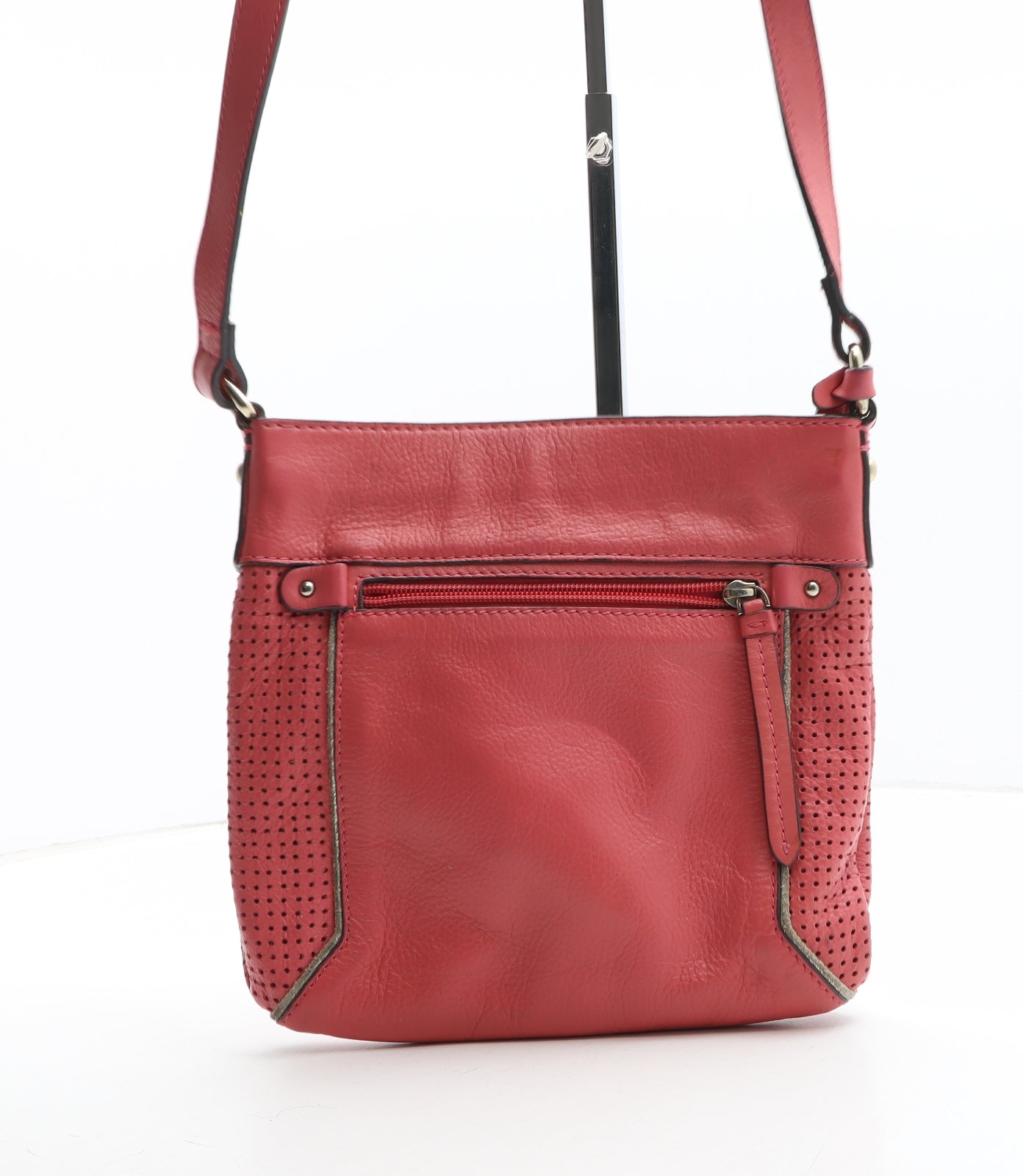 Clarks Womens Pink Geometric Leather Crossbody Size Small