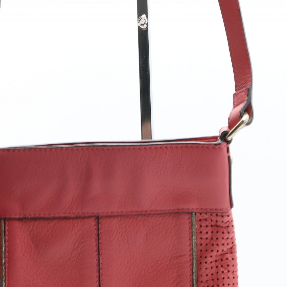 Clarks Womens Pink Geometric Leather Crossbody Size Small