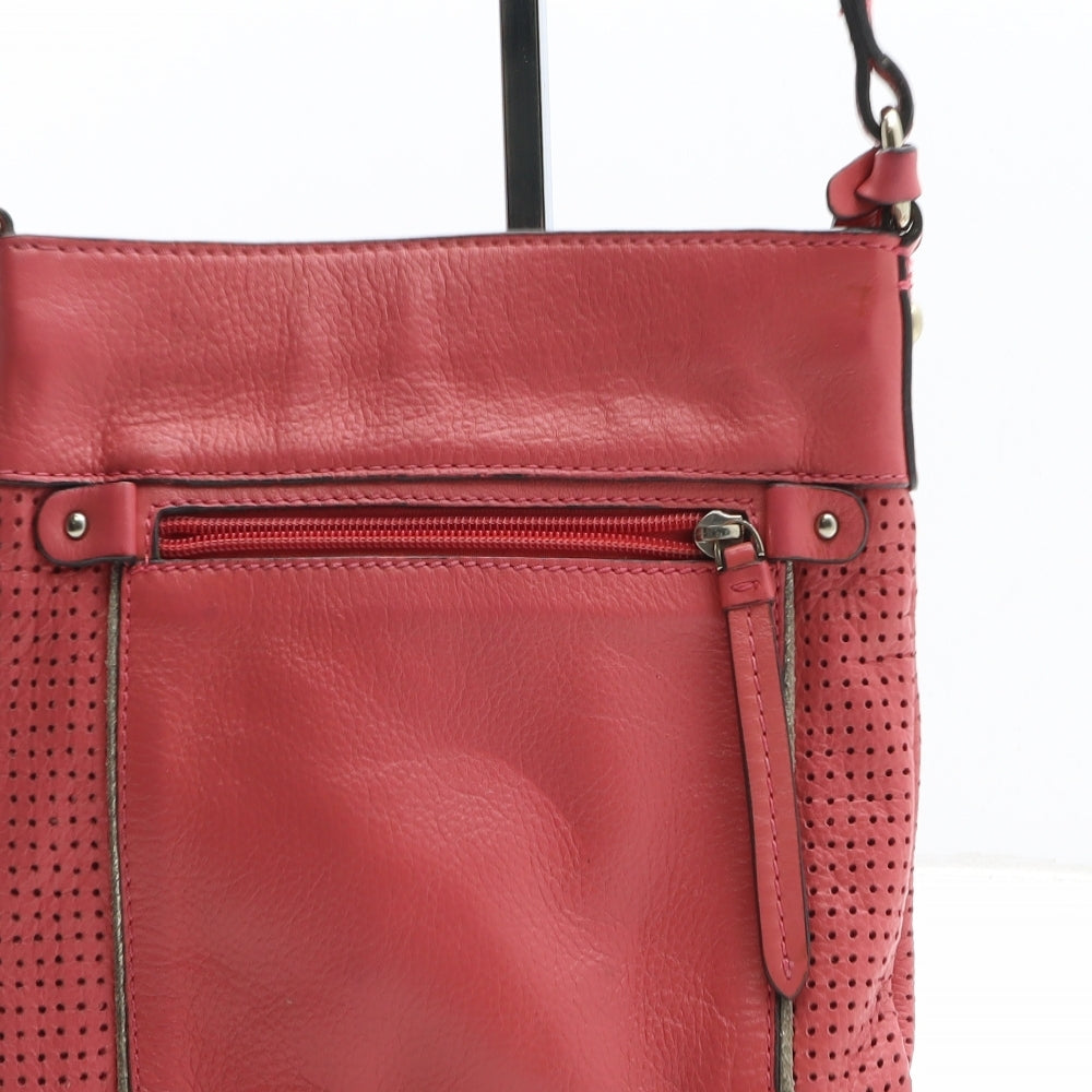 Clarks Womens Pink Geometric Leather Crossbody Size Small