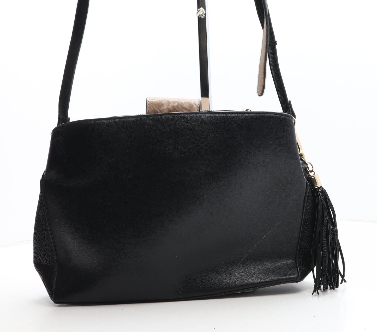 River Island Womens Black Geometric Polyurethane Crossbody Size Medium