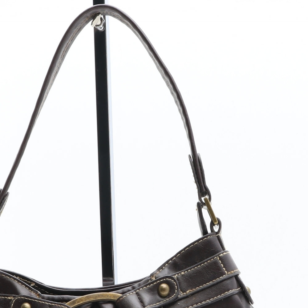 NEXT Womens Brown Polyurethane Top Handle Bag Size Small