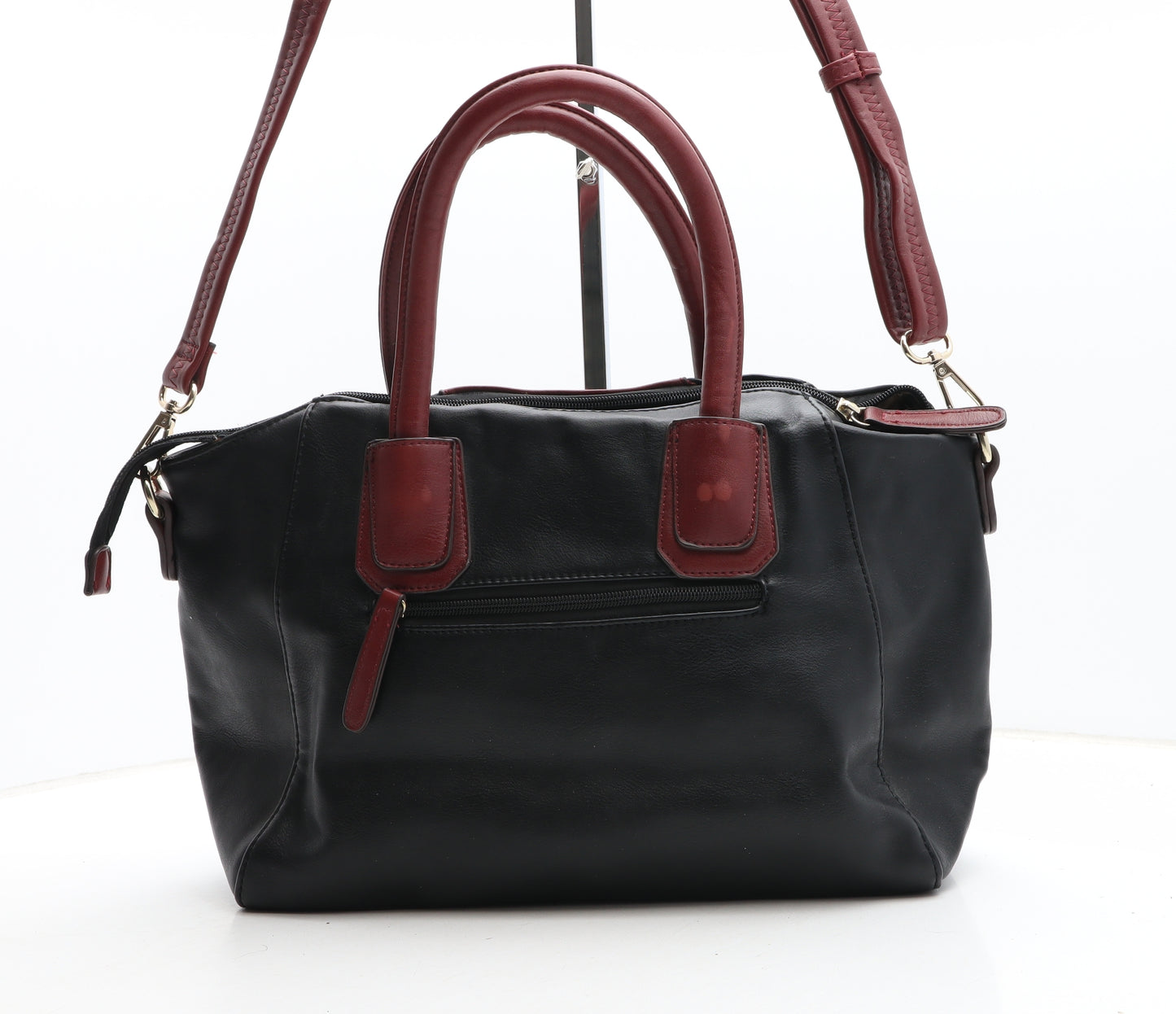 Dice Womens Black Colorblock Polyurethane Hobo Bag Size Medium