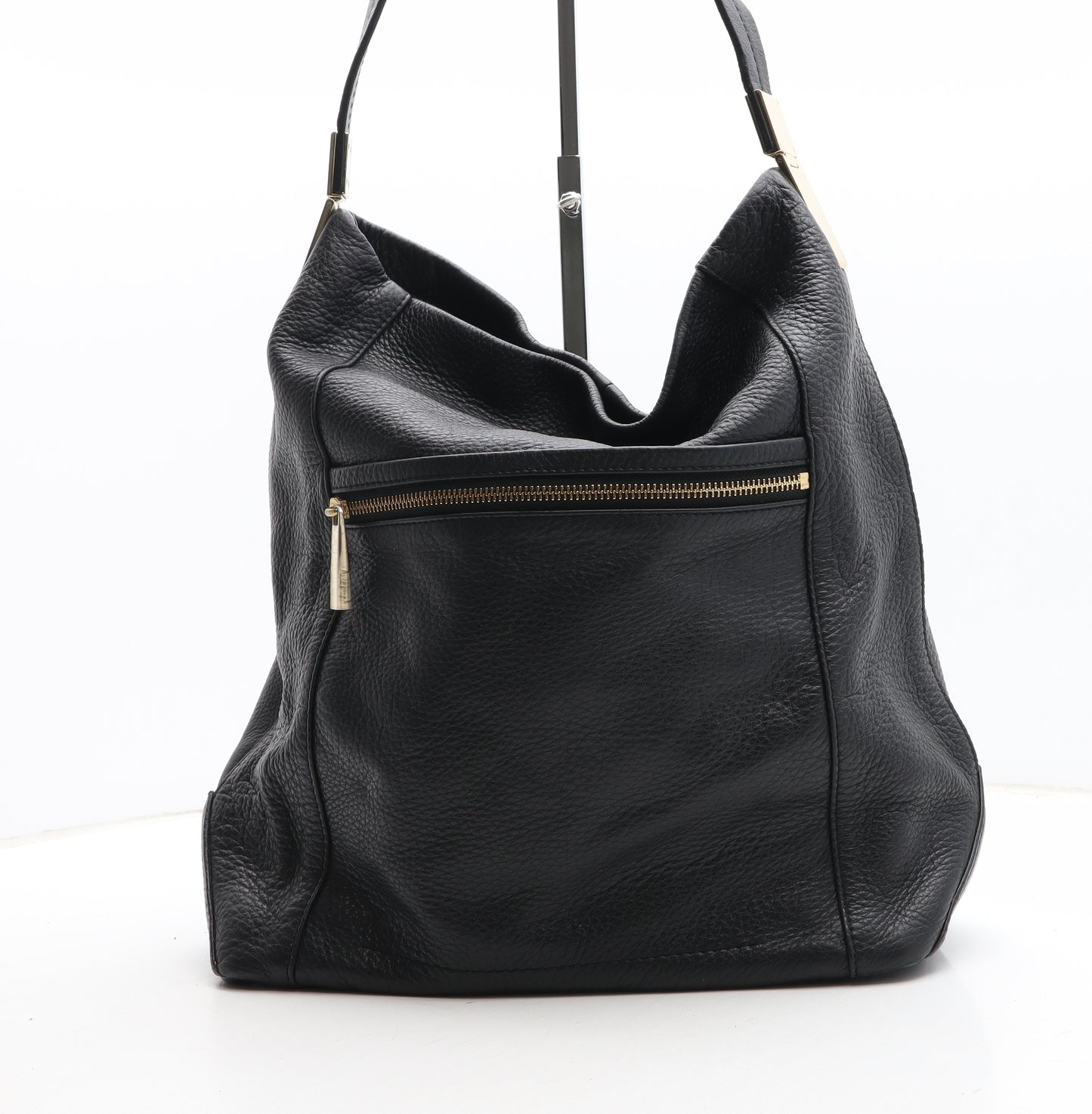 Autograph Womens Black Polyurethane Shoulder Bag Size Large