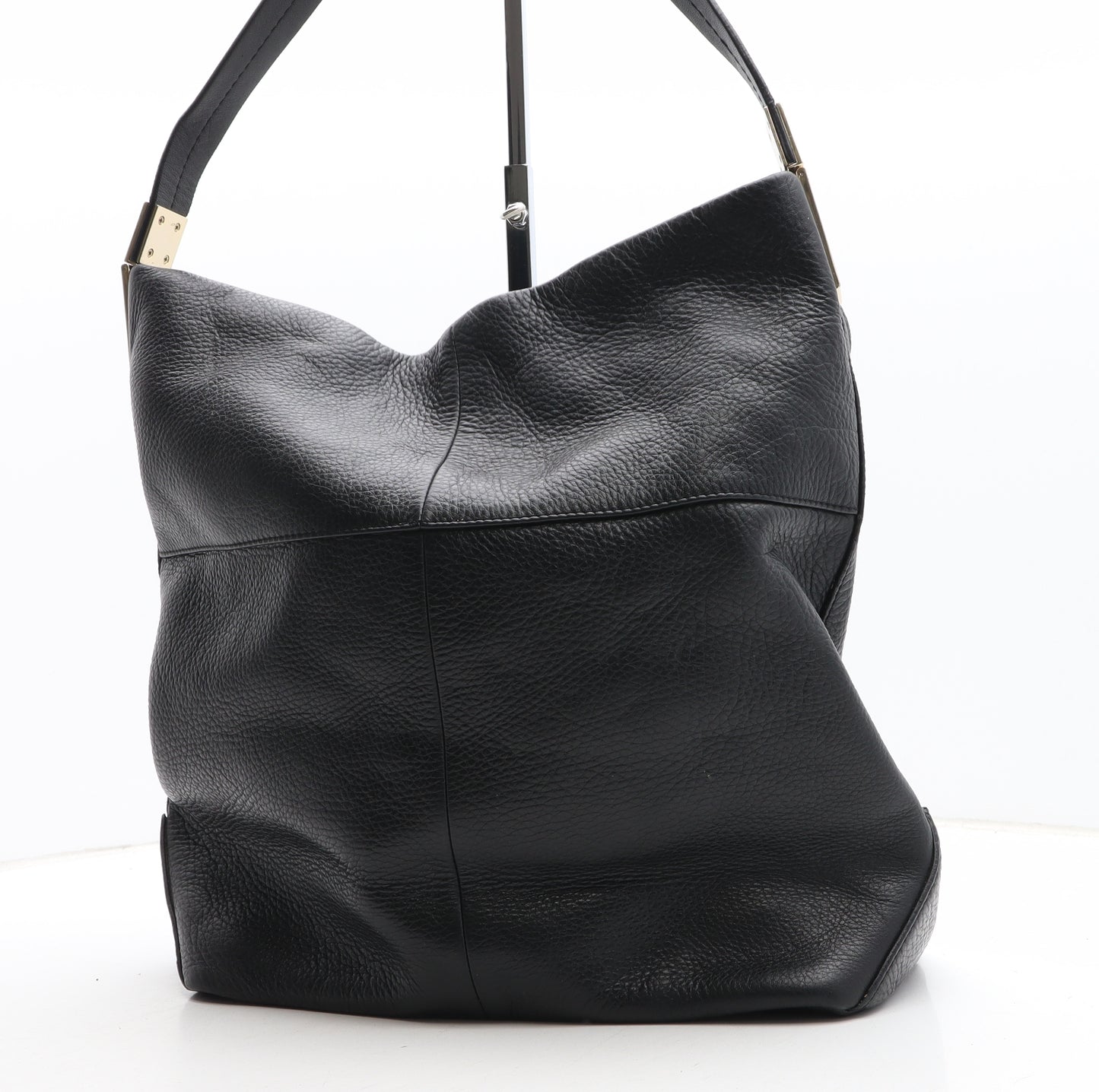 Autograph Womens Black Polyurethane Shoulder Bag Size Large