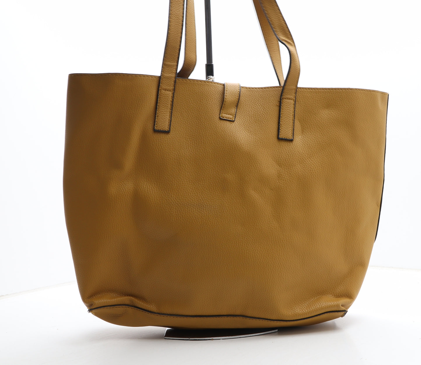 Primark Womens Yellow Polyurethane Top Handle Bag Size Large