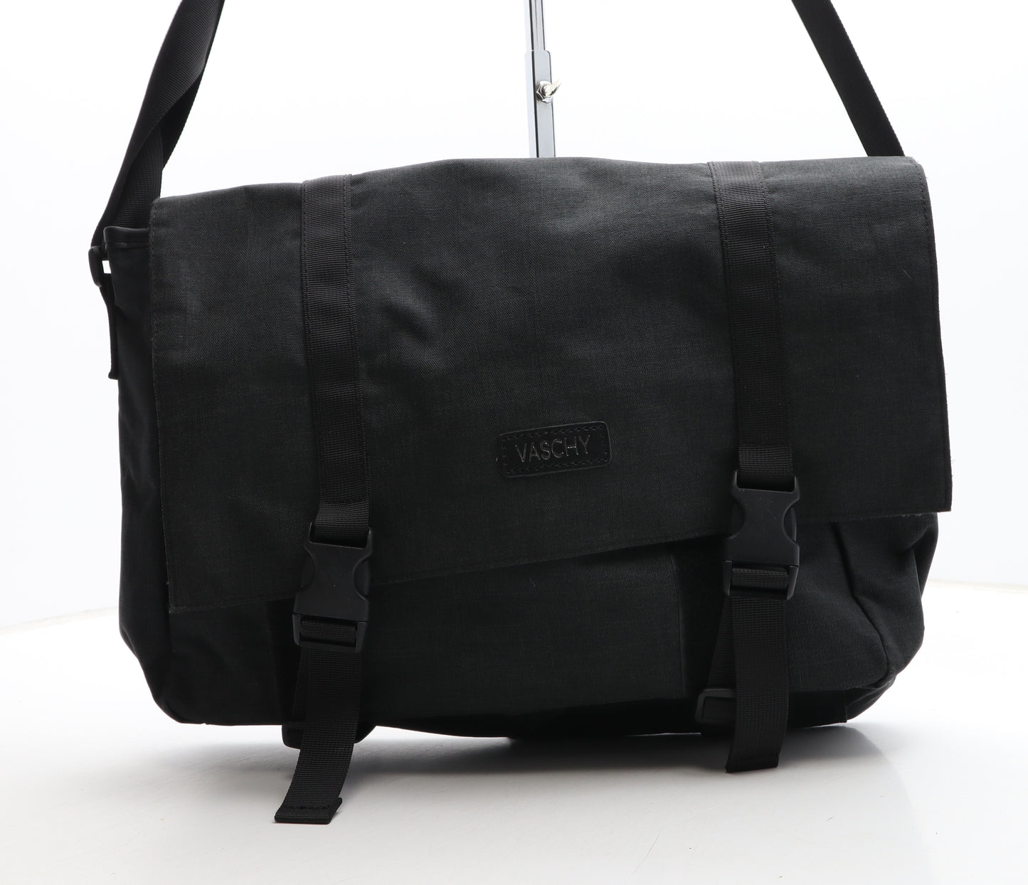 Vaschy Mens Black Polyester Crossbody Size Large