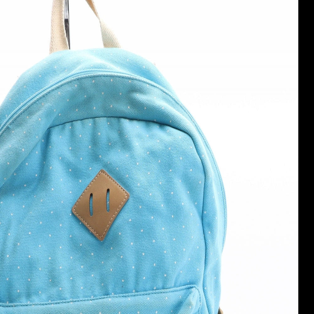 Preworn Womens Blue Geometric Polyester Backpack Size Medium